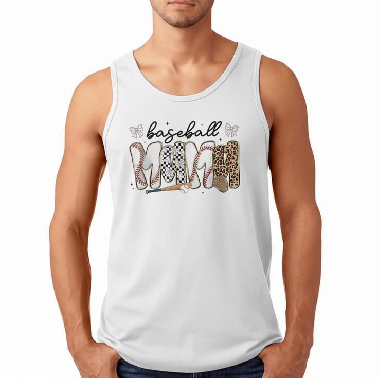 Preppy Baseball Mama Coquette Bow Game Day Mom Mother Men Tank Top