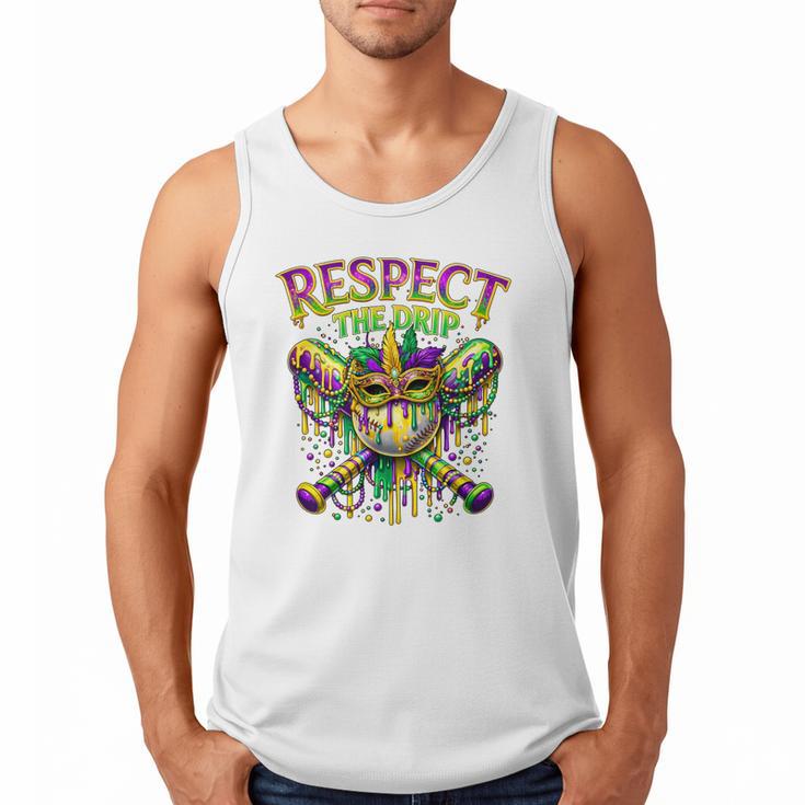 Respect The Drip Mardi Gras Baseball Ice Cream Boys Carnival Men Tank Top