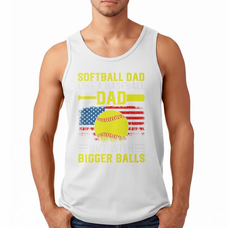 Softball Dad Like A Baseball Dad But Bigger Balls Back Premium Men Tank Top