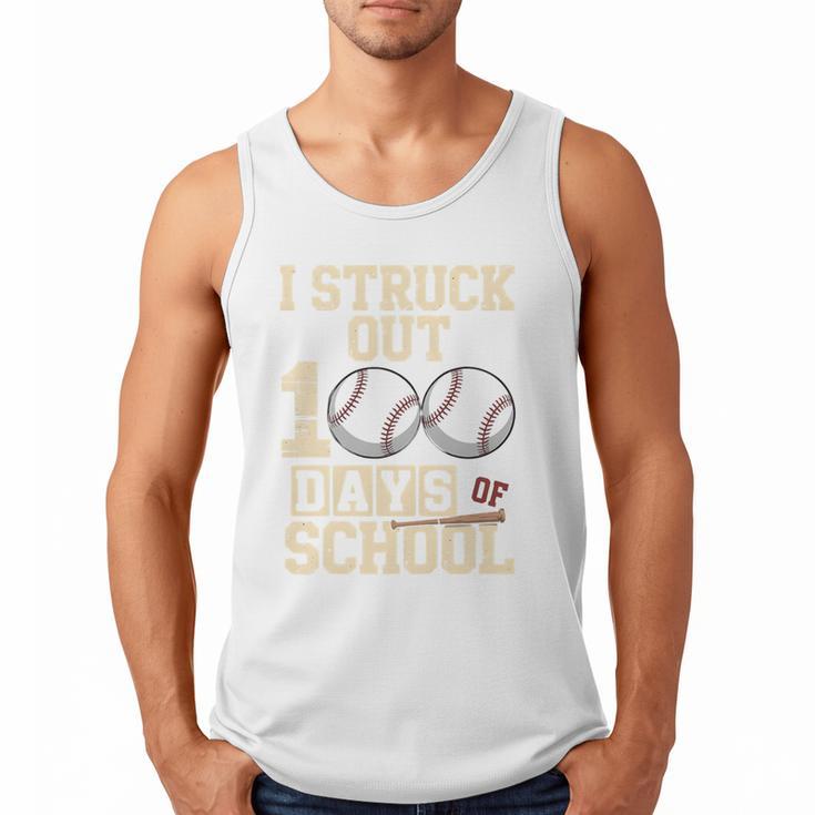 I Struck Out 100 Days Of School Baseball Fan Students Batter Premium Tri-Blend Men Tank Top