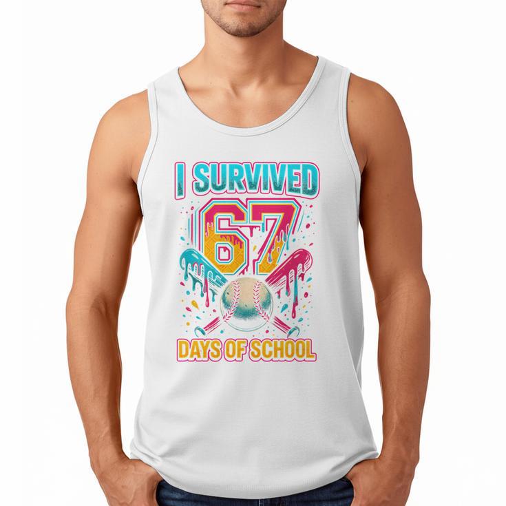 I Survived 67 Days Of School Baseball Drip Six Seven Meme Men Tank Top