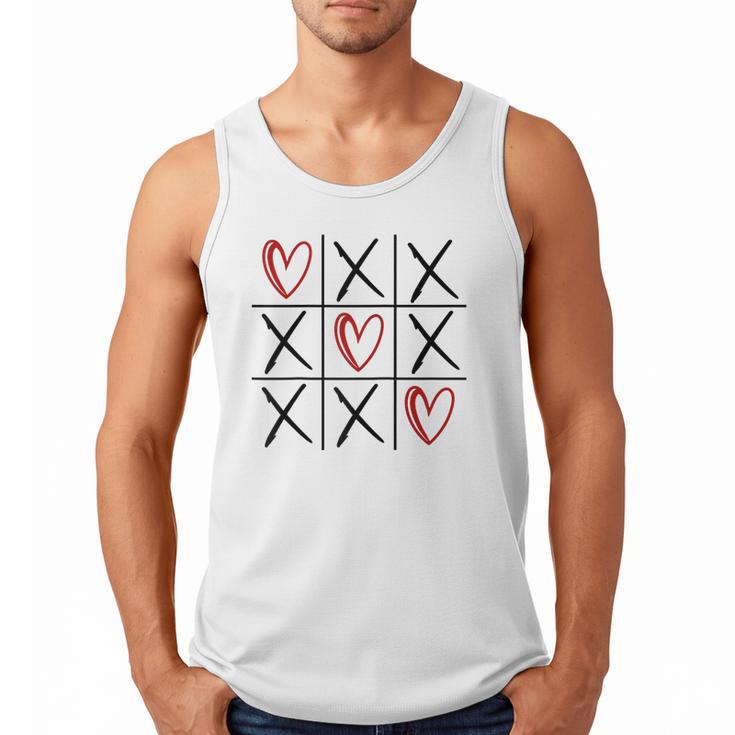Tic Tac Toe Love Hearts Romantic Valentine Raglan Baseball Tee Men Tank Top