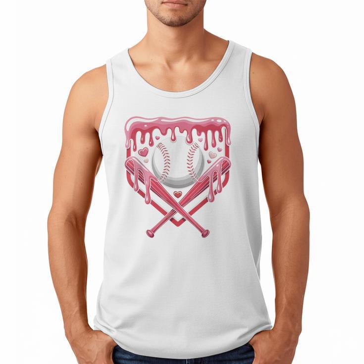 Valentines Baseball Boys Ice Cream Drip Heart Youth Kids Men Tank Top