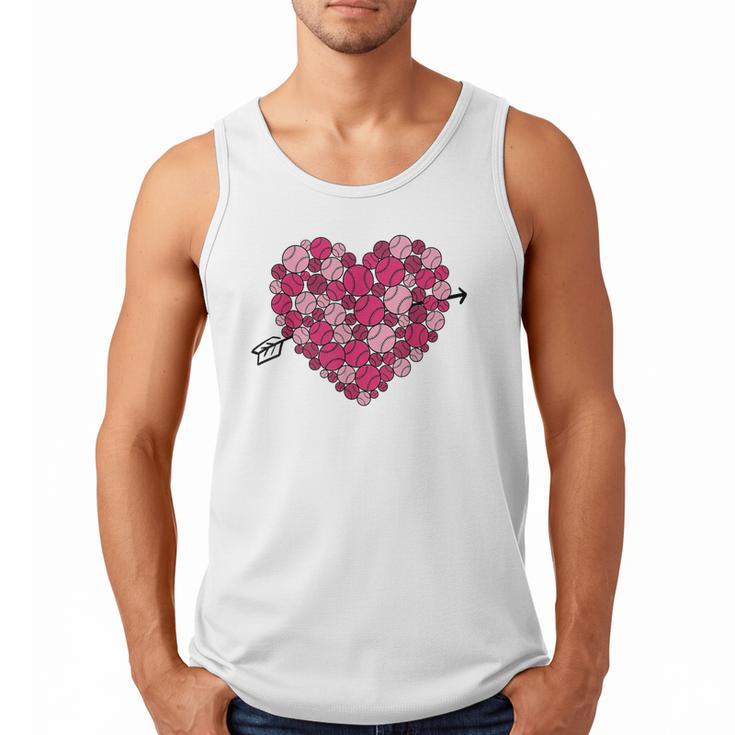 Valentine's Day Baseball Heart Softball Player Sports Lover Men Tank Top