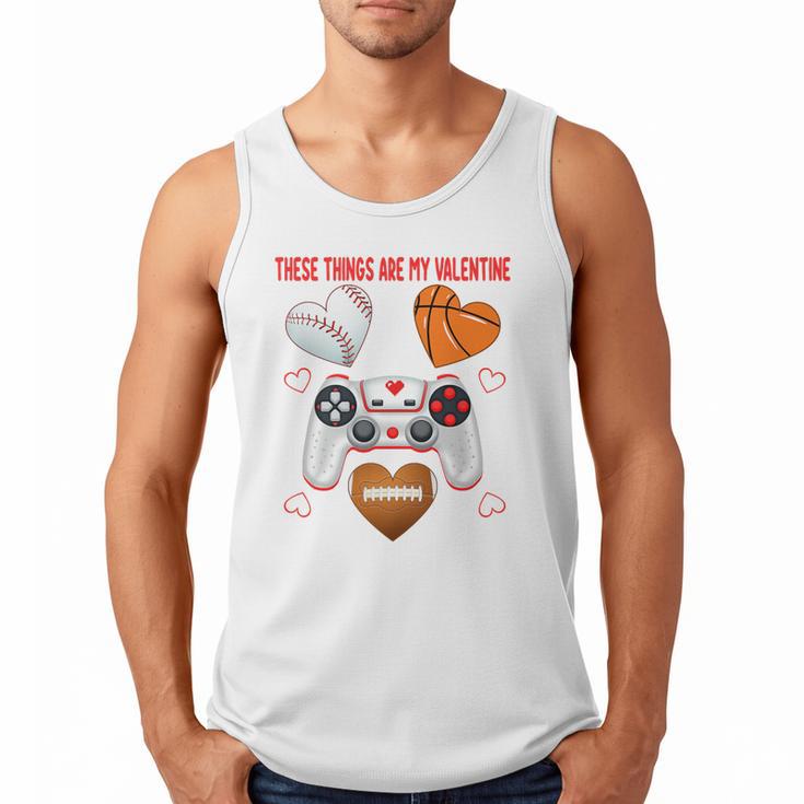 Valentines Day Boys Men Hearts Gaming Football Baseball Love Premium Tri-Blend Men Tank Top