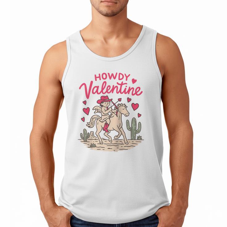 Valentine’s Day Western Life Cowboys Cupid Howdy Valentine Raglan Baseball Tee Men Tank Top