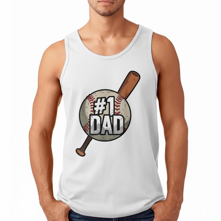 Vintage 1 Baseball Dad Daddy Father's Day Son And Daughter Men Tank Top