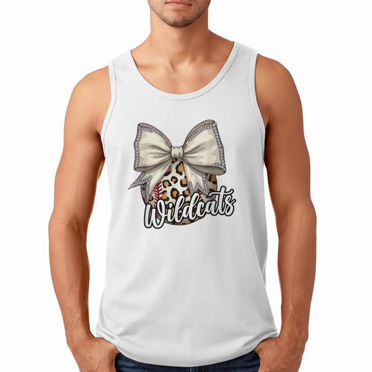 Wildcats Baseball Leopard Print Coquette Bow Mascot Game Day Men Tank Top
