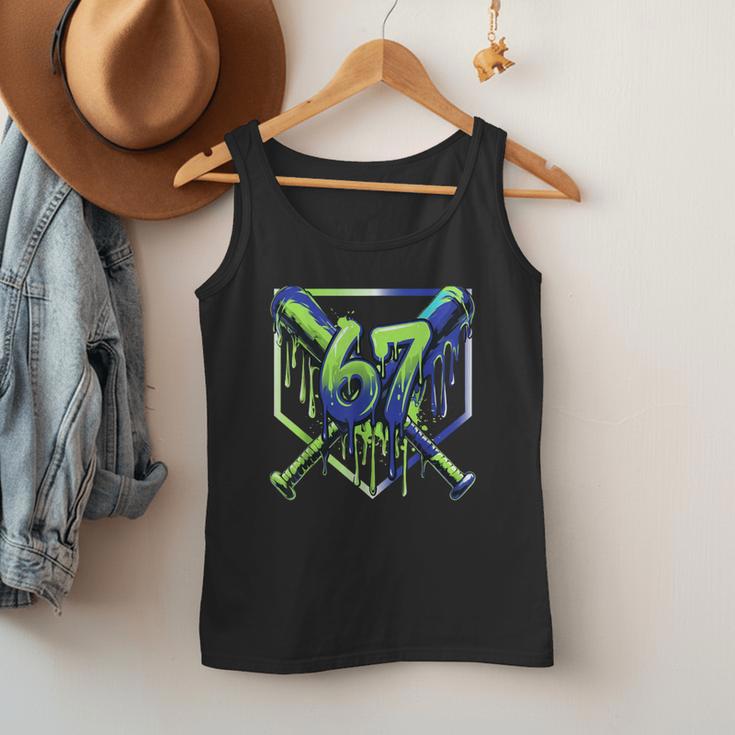67 Baseball Drip Effect Urban Tee Style 6-7 Meme Graphic Men Tank Top