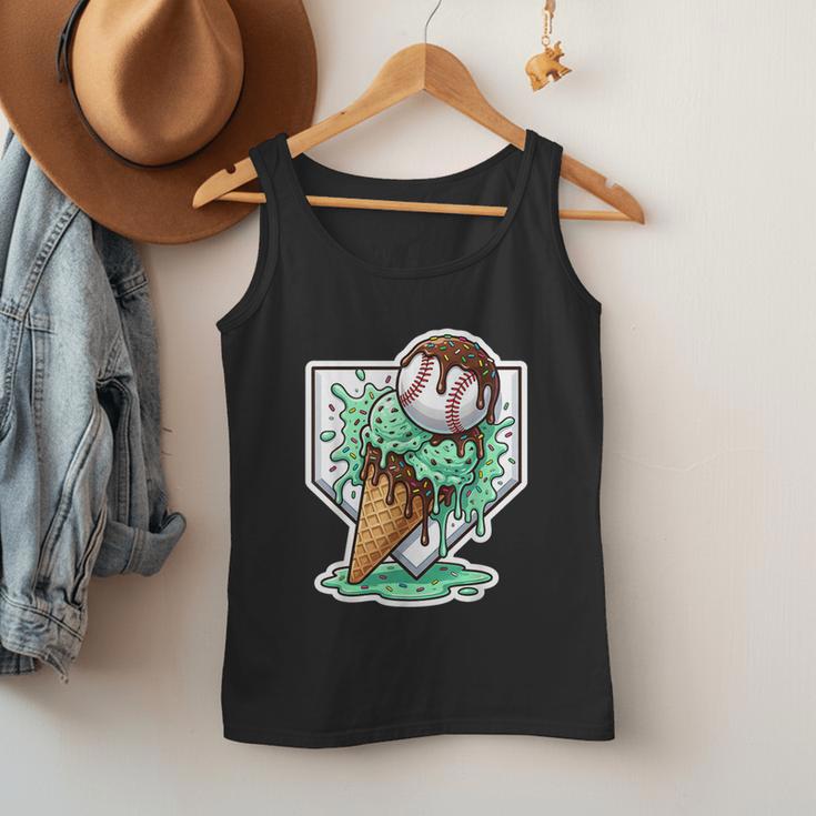 Baseball Boys Ice Cream Drip Baseball Boys Youth Mint Choco Men Tank Top