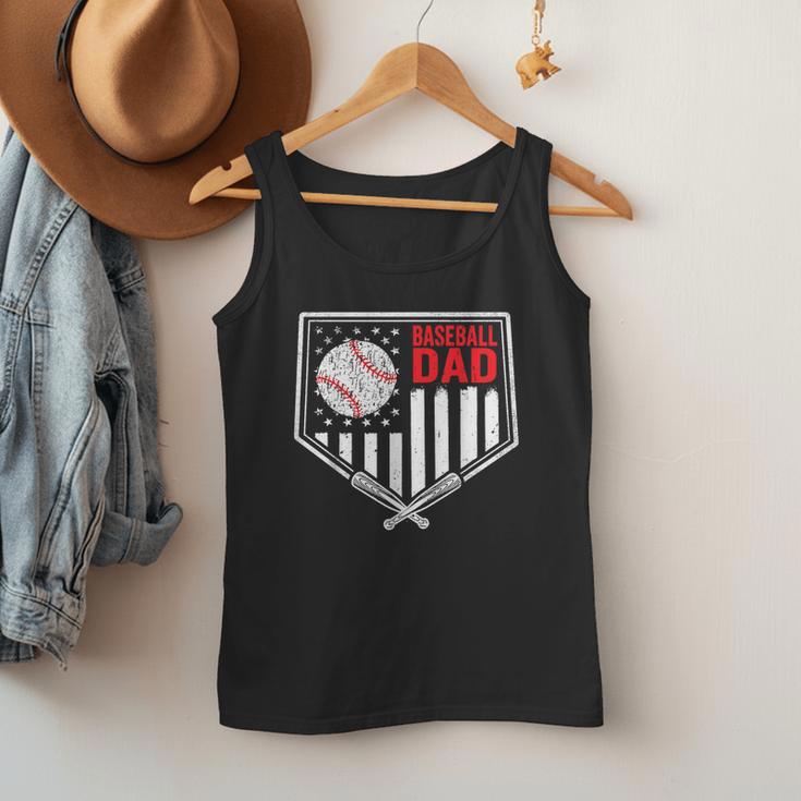 Baseball Dad Men USA American Flag Fathers Day 4th Of July Men Tank Top