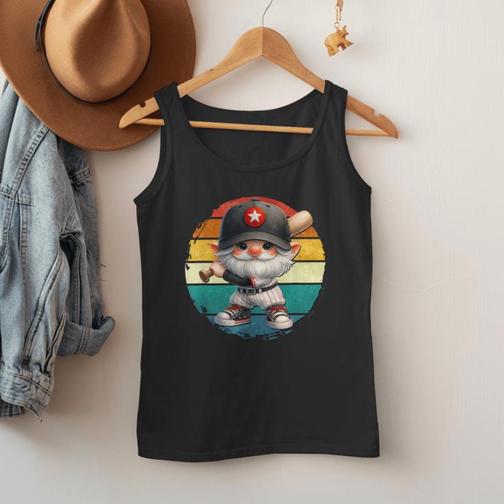 Baseball Grandpa Gnome On A Retro Sunset For Baseball Dad Men Tank Top Baseball Grandpa Gnome On A Retro Sunset For Baseball Dad Men Tank Top