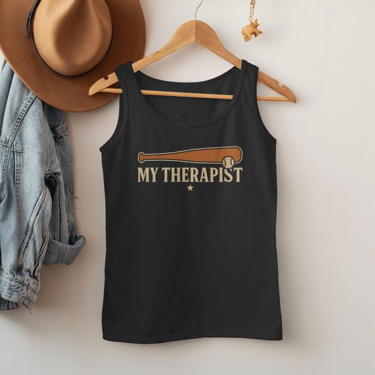 Baseball Tee My Therapist Bat Men Women Kids Men Tank Top