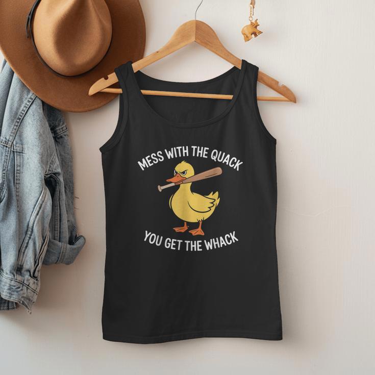 Duck And Baseball Bat Mess With The Quack You Get Whack Men Tank Top