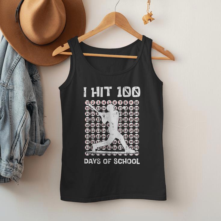 I Hit 100 Days Of School Baseball Player 100th Day Boys Kids Men Tank Top