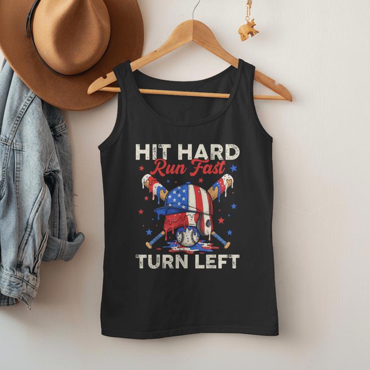 Hit Hard Run Fast Turn Left Baseball Cream Drip Crossed Bats Men Tank Top Hit Hard Run Fast Turn Left Baseball Cream Drip Crossed Bats Men Tank Top