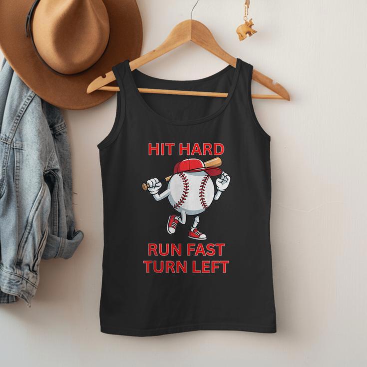 Hit Hard Run Fast Turn Left Baseball Player Men Tank Top Hit Hard Run Fast Turn Left Baseball Player Men Tank Top