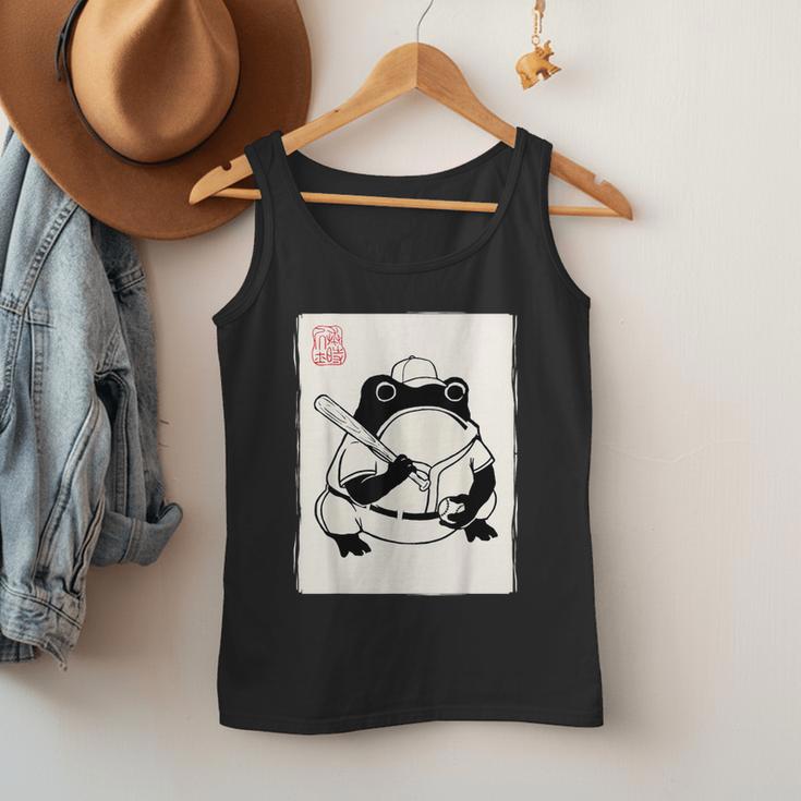 Japanese Grumpy Frog Baseball Player Baseball Men Tank Top