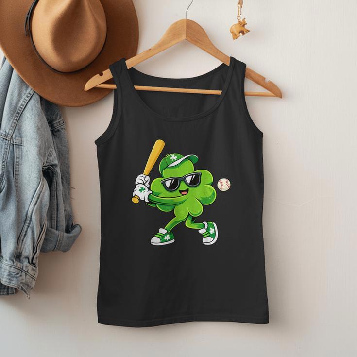 Lucky Shamrock Playing Baseball St Patrick's Kids Boys Men Tank Top
