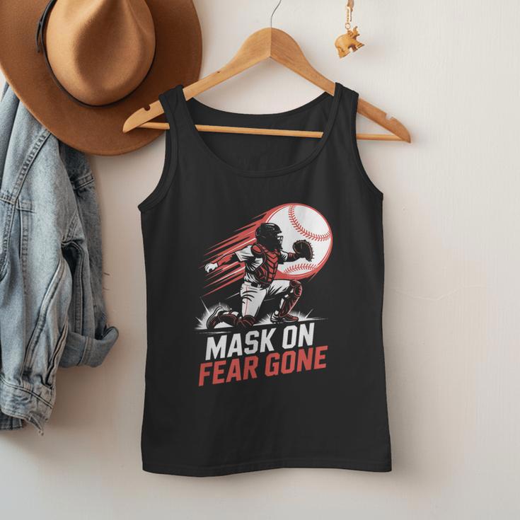 Mask On Fear Gone Baseball Catcher Softball Men Tank Top