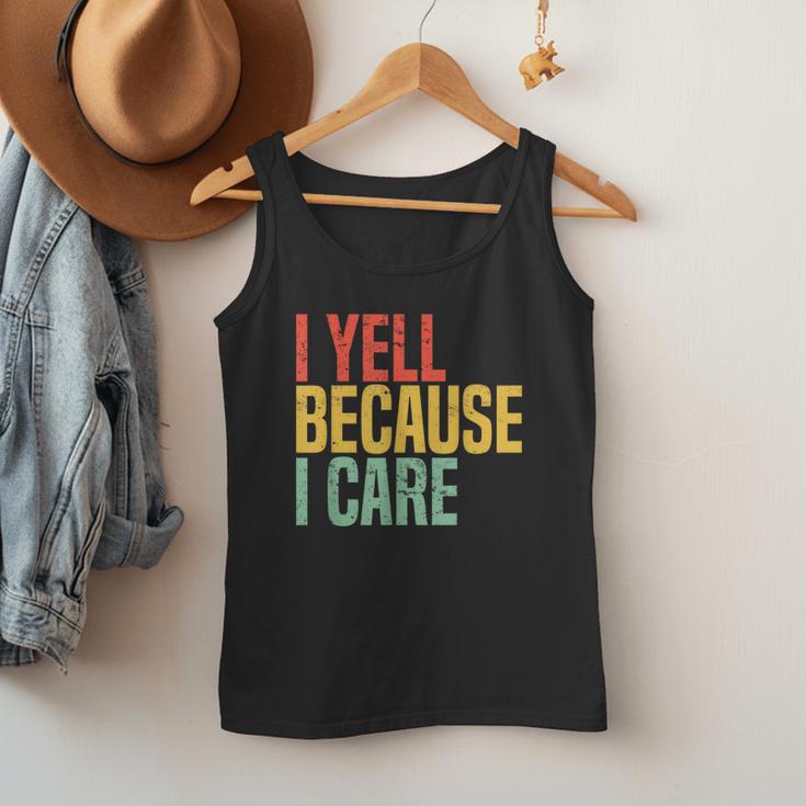Retro Baseball Fan Humor I Yell Because I Care Baseball Dads Men Tank Top Retro Baseball Fan Humor I Yell Because I Care Baseball Dads Men Tank Top