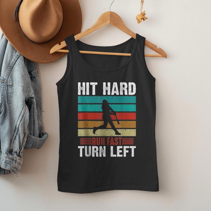 Retro Hit Hard Run Fast Turn Left Baseball Lover Men Tank Top Retro Hit Hard Run Fast Turn Left Baseball Lover Men Tank Top