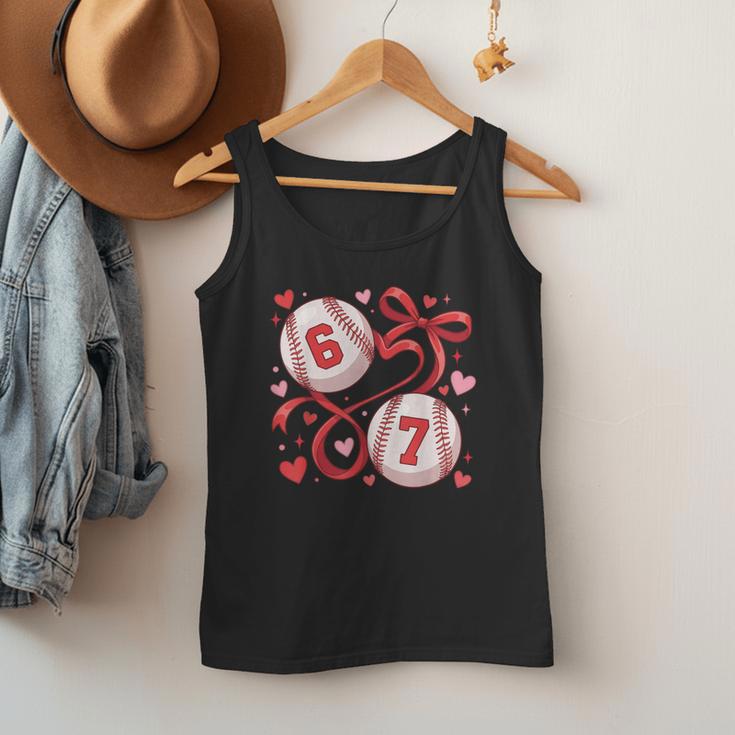 Six Seven Baseball Lover Sports Red Heart Bow Valentine Girl Men Tank Top