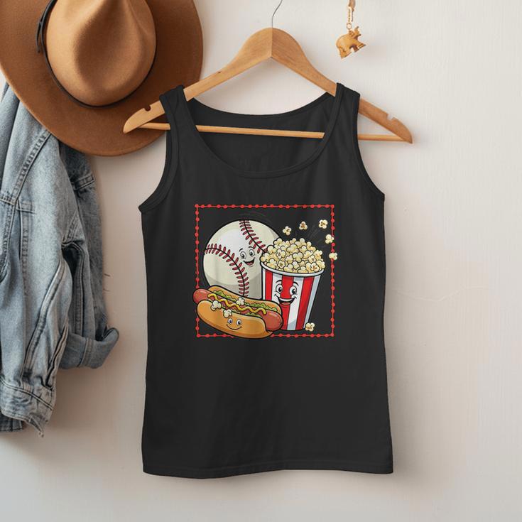 Smiling Baseball Popcorn And Hot-Dog Cartoon Apparel Men Tank Top