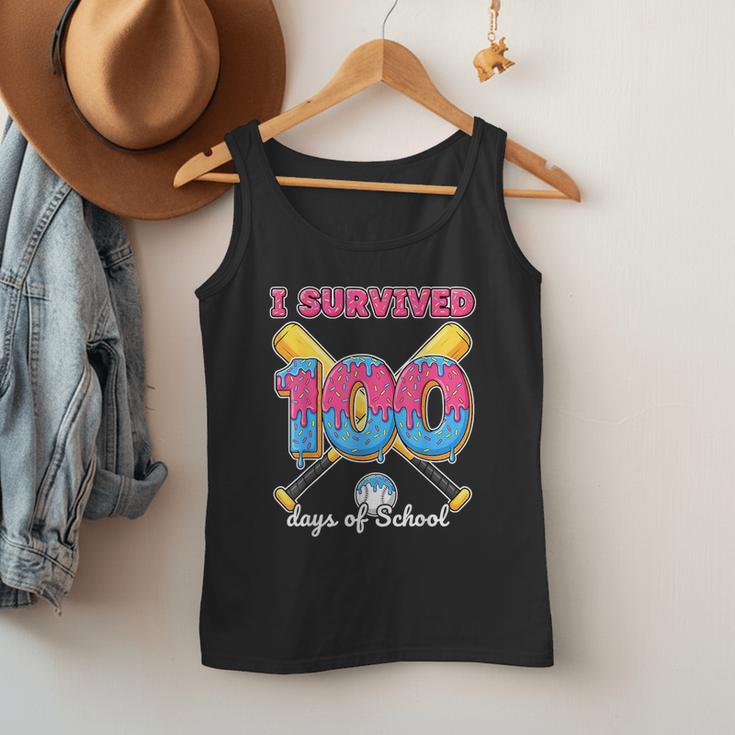 I Survived 100 Days Of School Baseball Cream Drip Boys Men Tank Top I Survived 100 Days Of School Baseball Cream Drip Boys Men Tank Top