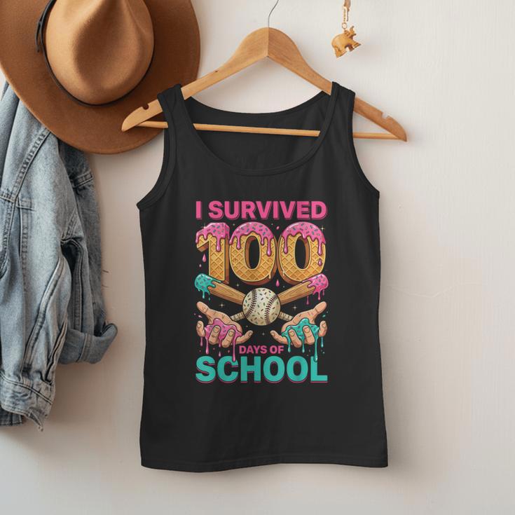 I Survived 100 Days Of School Baseball Ice Cream Drip Men Tank Top I Survived 100 Days Of School Baseball Ice Cream Drip Men Tank Top