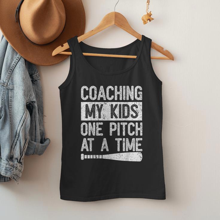 Vintage Coaching My Kids One Pitch At A Time Baseball Dad Men Tank Top Vintage Coaching My Kids One Pitch At A Time Baseball Dad Men Tank Top