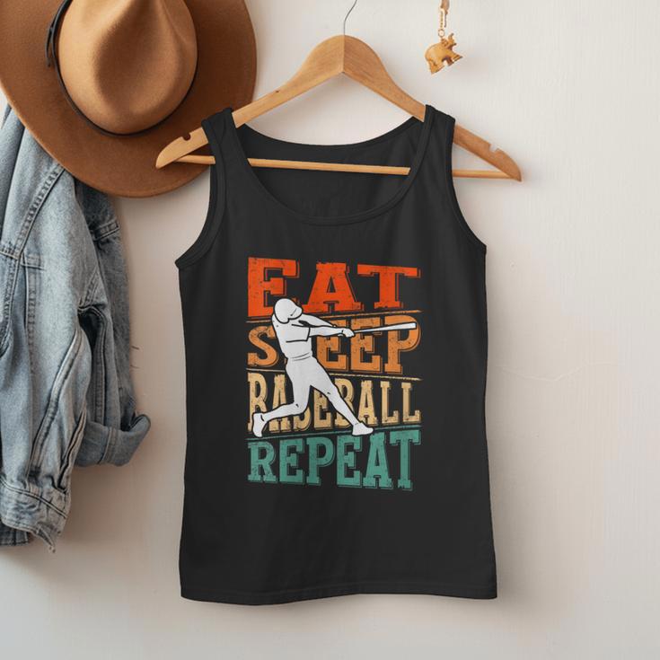 Women's Eat Sleep Baseball Repeat Vintage Player Sport Lover Retro Men Tank Top