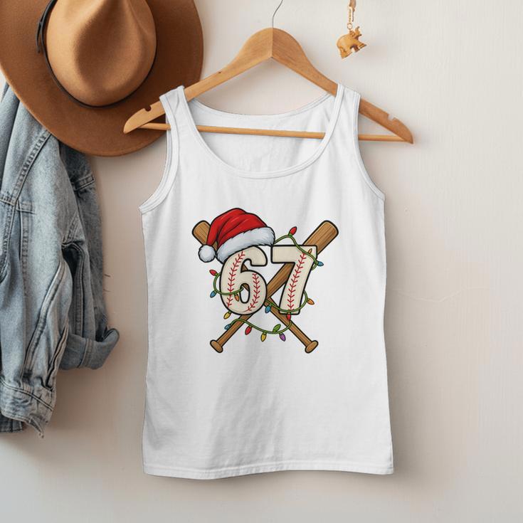 67 Baseball Xmas Lights Santa Hat Holiday Men Tank Top
