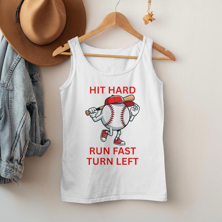 Hit Hard Run Fast Turn Left Baseball Player Premium Tri-Blend Men Tank Top Hit Hard Run Fast Turn Left Baseball Player Premium Tri-Blend Men Tank Top