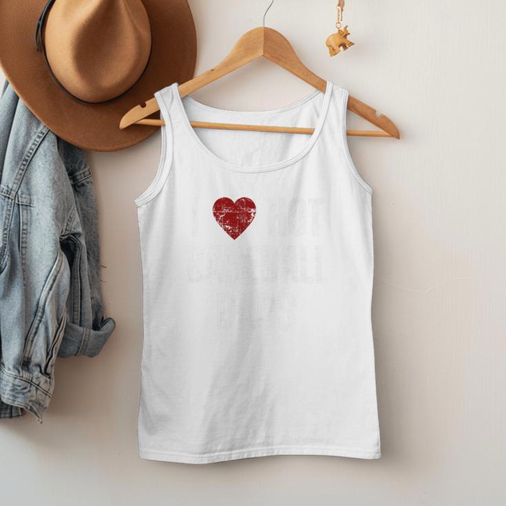 I Love Hot Baseball Dads Red Hearts Premium Men Tank Top