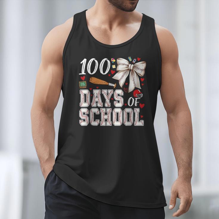 100 Days Of School Baseball 100th Day Of School Coquette Bow Men Tank Top