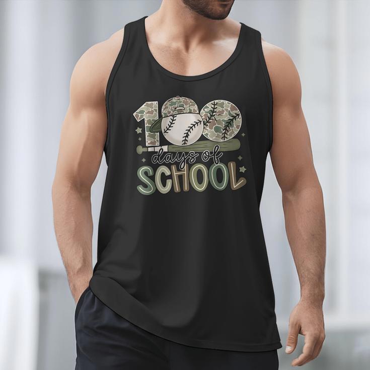 100 Days Of School Baseball Camo Celebration Men Tank Top