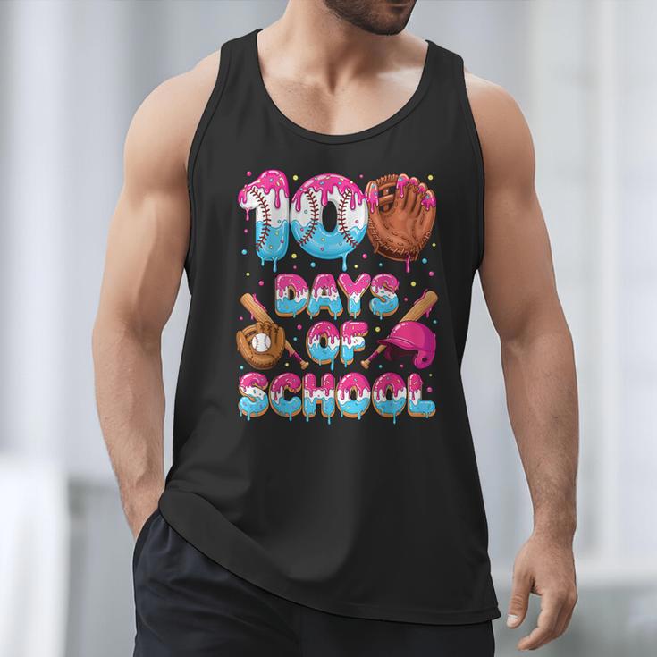 100 Days Of School Baseball Donut Dripping Teacher Boys Kids Men Tank Top