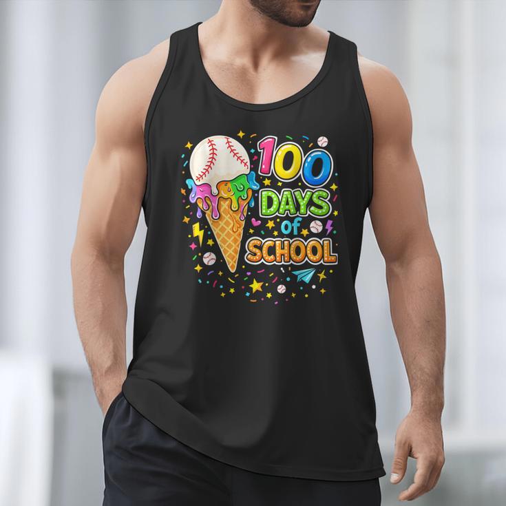 100 Days Of School Baseball Ice Cream Drip Boys Kids Player Men Tank Top