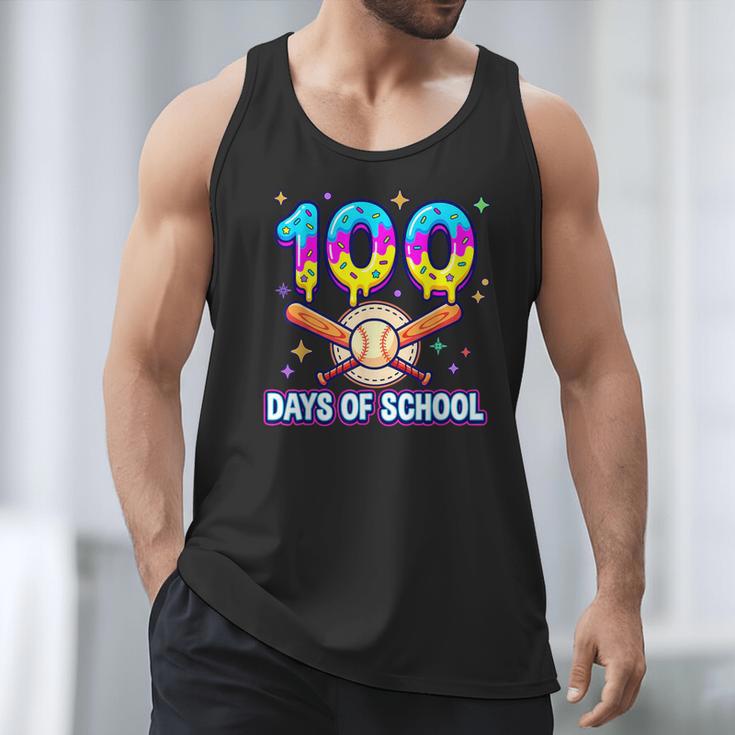 100 Days Of School Baseball Ice Cream Drip Kids Boys Teacher Men Tank Top