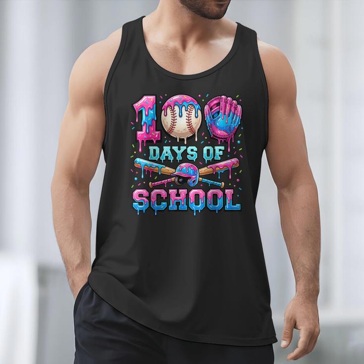 100 Days Of School Baseball Sports Drip Graphic Men Tank Top