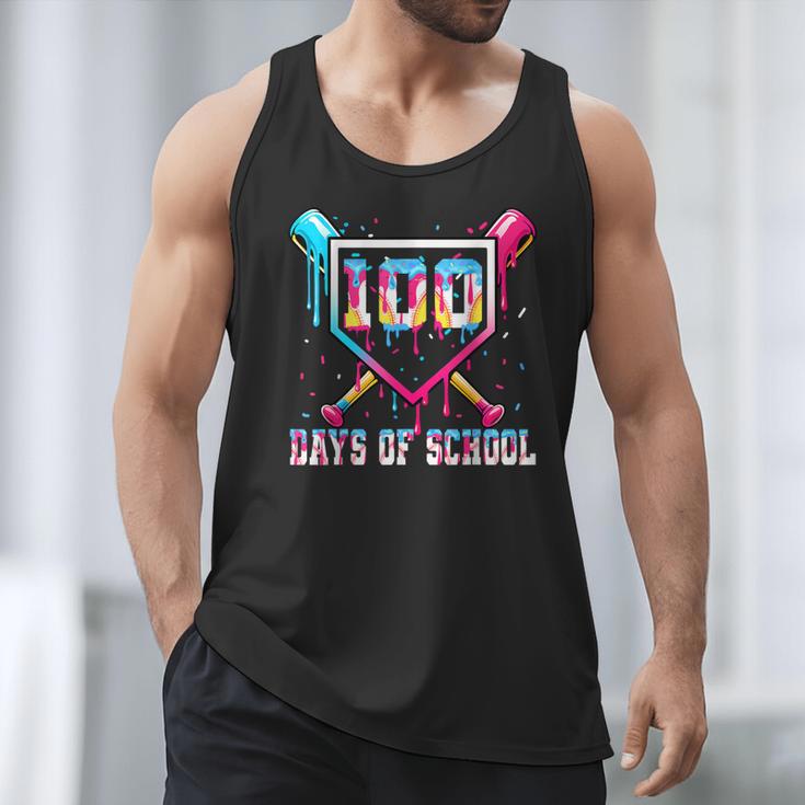 100 Days Of School Boy Kids Baseball Ice Cream Drip Teacher Men Tank Top 100 Days Of School Boy Kids Baseball Ice Cream Drip Teacher Men Tank Top