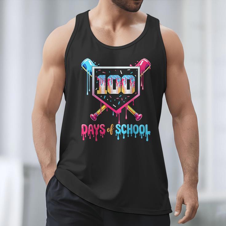 100 Days Of School Ice Cream Drip Baseball 100 Days Smarter Men Tank Top