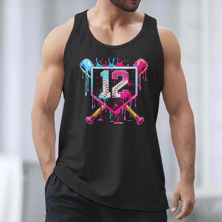 12th Birthday Boys Baseball Ice Cream Drip Boys Baseball Men Tank Top 12th Birthday Boys Baseball Ice Cream Drip Boys Baseball Men Tank Top