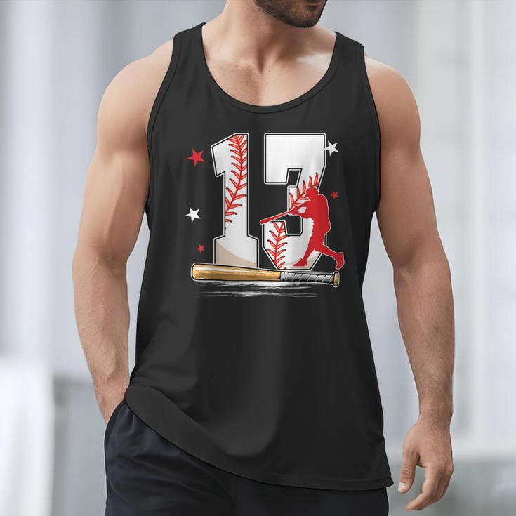 13 Years Old Baseball Birthday Boy 13th Bday Party Men Tank Top