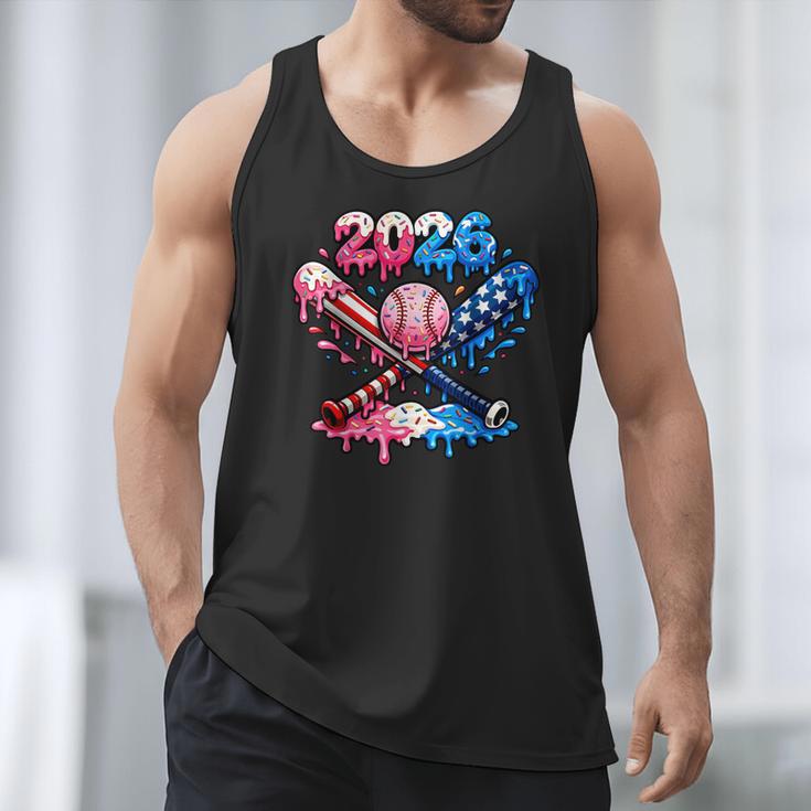 2026 American Flag Baseball Ice Cream Drip Bats Boys Men Tank Top 2026 American Flag Baseball Ice Cream Drip Bats Boys Men Tank Top