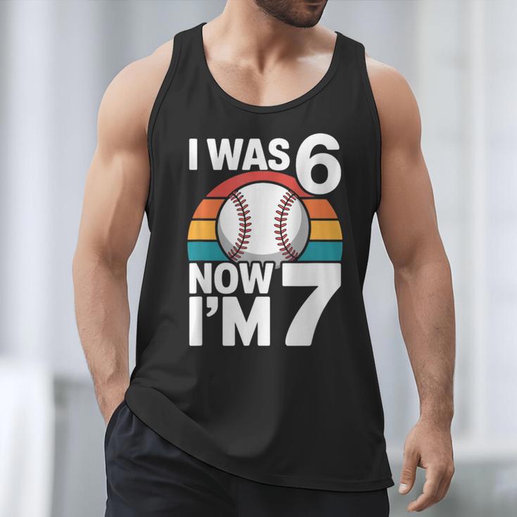 I Was 6 Now Im 7 Baseball Birthday Age 7 Men Tank Top