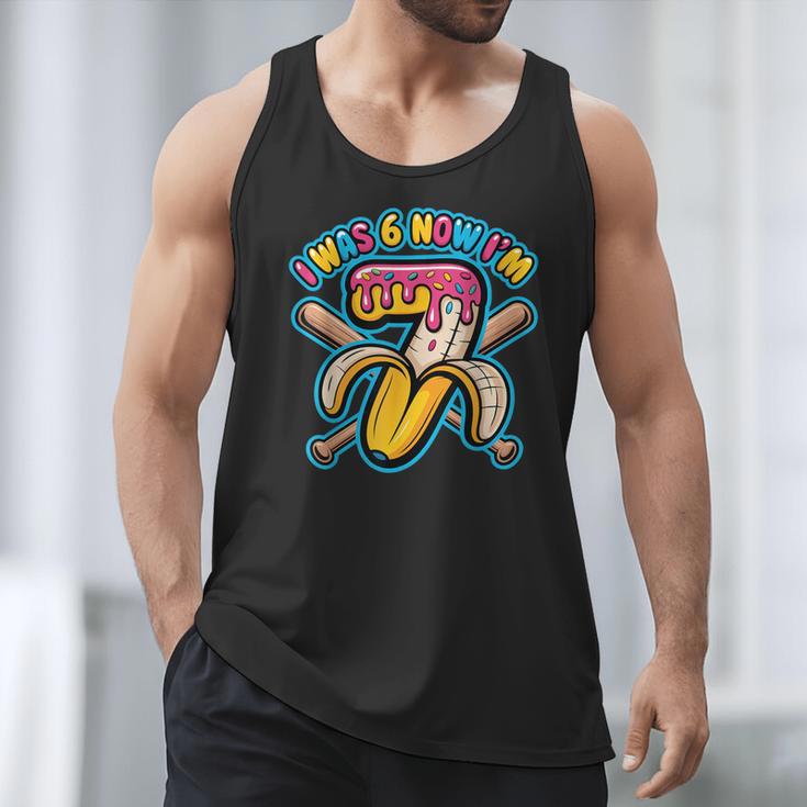 I Was 6 Now I’m 7 Banana Drip Birthday Baseball Men Tank Top I Was 6 Now I’m 7 Banana Drip Birthday Baseball Men Tank Top
