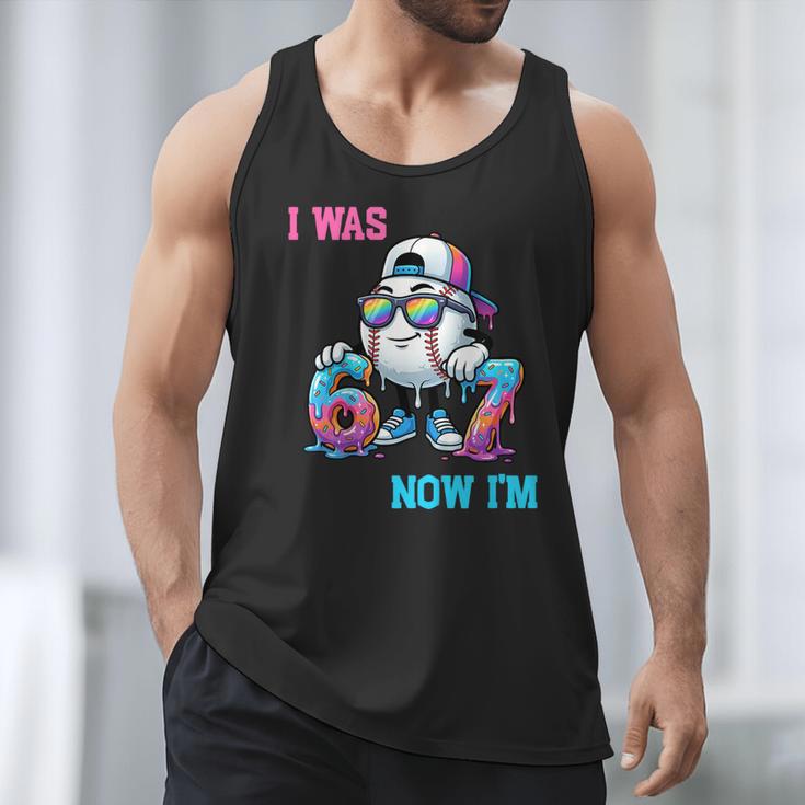 I Was 6 Now I'm 7 Baseball Birthday Drip Ice Cream Boy Men Tank Top