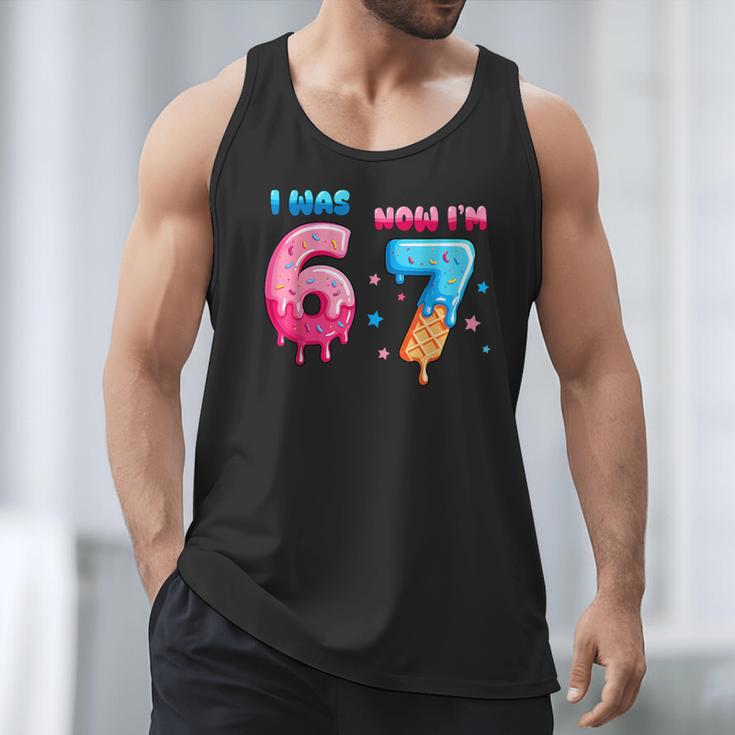 I Was 6 Now I'm 7 Birthday Baseball Drip For Boys Kid Men Tank Top